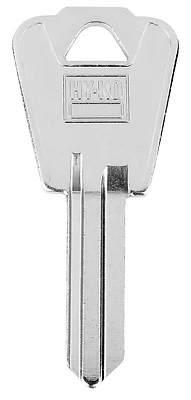 Hy-Ko 11010NH1 Brass Key Blank, Nickel-Plated, National NH1 Locks