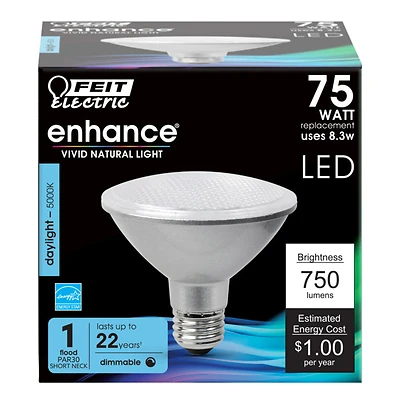 Feit Electric PAR30SDM/950CA LED Bulb, Dimmable, Daylight, 75W Equivalent, 750 Lumens