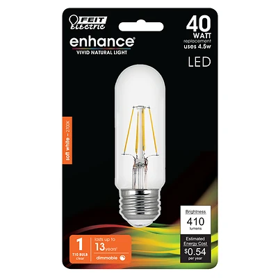 T10 E26 Filament Led Bulb Warm White 40w Equivalent 1 Pk 410 Lumens