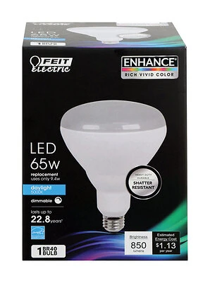 Feit Electric BR40DM/950CA LED Bulb, Daylight, 65W Equivalent, Dimmable, 1 Pk