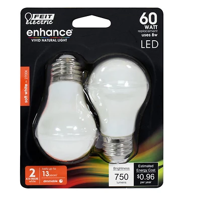 Feit Electric BPA1560W927CFL2 A15 LED Filament Bulb, Soft White, 60W Equivalent, 2 Pk