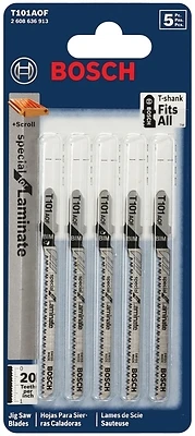 T101aof 3-inch 20 Tpi Bi-metal T-shank Laminate Flooring Jigsaw Blade - 5 Pk
