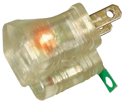 PowerZone ORADP320 3-To-2 Ground Adapter With Light, 6-3/4 In H
