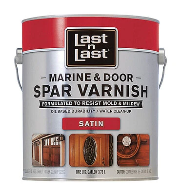 Last N Last 94101 Marine and Door Spar Varnish, Satin Clear, 1 Gallon