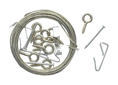 Hillman OOK 535622 Brass-Plated Picture Hanger Kit, 100 lb, 17-Piece