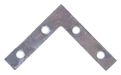 Flat Corner Brace, 2.5 X 0.5 In, Zinc Plated Steel, Pack Of 20