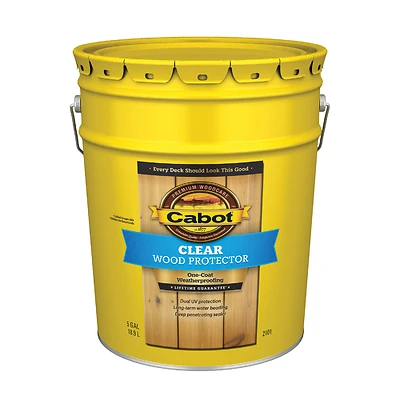 Cabot 140.0002101.008 Clear Water-Based Wood Protector, 5 Gallon