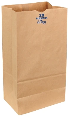 Duro Bag 71020 Heavy-duty Kraft Grocery Bag, 20 Lbs, 400 Count, Virgin Paper