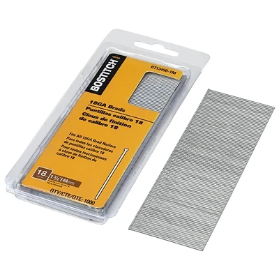 Bostitch BT1345B-1M Brad Nails, 18 Gauge, 1-3/4 In., Coated Steel, 1000-Ct.