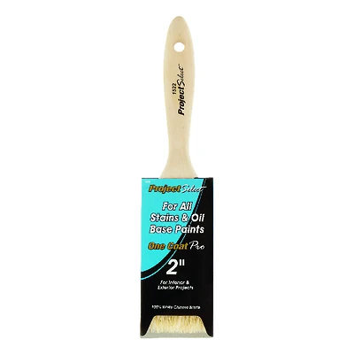 Linzer Flat Paint Brush, 2 In., China Bristle, Walnut Handle