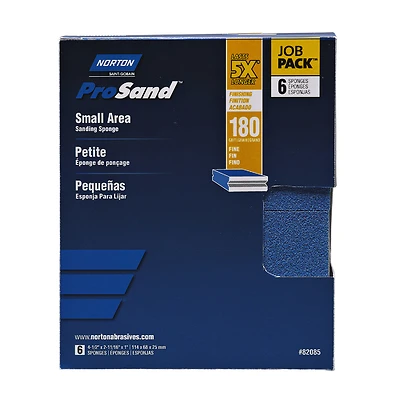 Prosand 4.5 In. L X 2.6875 In. W X 1 In. 180 Grit Fine Sanding Sponge 6 Pk
