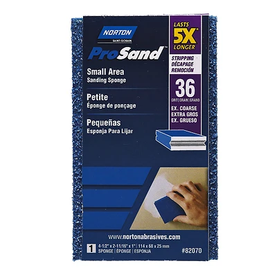 Norton ProSand 82070 Sanding Sponge, 36 Grit Extra Coarse, 4.5 In.