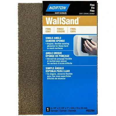 Norton WallSand 07660702284 Fine Single Angle Sanding Sponge, 4-7/8 In. x 2-7/8 In.