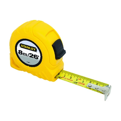 Stanley 30-456 Tape Measure, 26 Ft. x 1 In., Yellow ABS Case