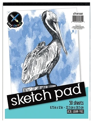 Top Flight 4807103 Sketch Pad, Heavy Back, 8.75 x 12 In, 50 Sheets