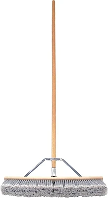 5025-4 Contractor Push Broom, 24 In Hardwood Handle, Polypropylene/polystyrene Bristles