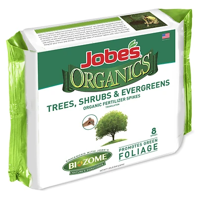 Jobe's Organics 01210 Tree & Shrub Fertilizer Spikes, 5-5-5, 8 Pk