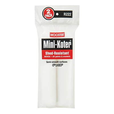 Wooster R222-6 Mini-Koter Paint Roller Cover, 6 x 3/8 In., 2-Pack
