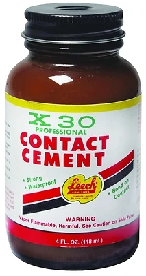 X30-74 Waterproof Contact Cement, 4 Ounce Bottle With Brush Applicator