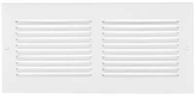 Rg0375 White Sidewall Grille, 12 In L X 4 In W, Steel Construction