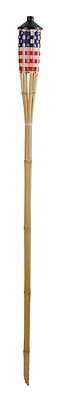 Y2570 Stars And Stripes Bamboo Torch, 5 Ft, 24 Pk, Red, White, Blue