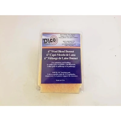 Dico 584-42360 Polishing Bonnet, 5-6 In. Lambswool, Tie-On
