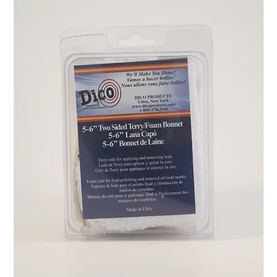 Dico 584-45600 Polishing Bonnet, 5 to 6 In Dia, Foam/Terry Cloth