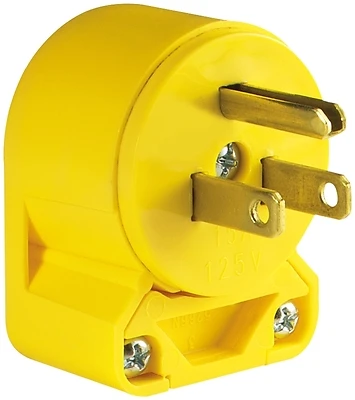 Eaton 4867AN Angle Plug, 15A 125V, Yellow
