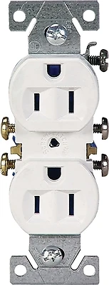 Eaton 270w Duplex Grounded Receptacle, 15a, 2-pole, White, 10 Pk