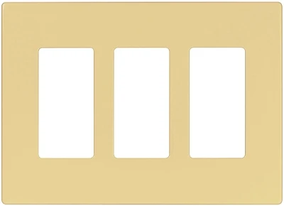 Eaton Pjs263v 3-gang Screwless Wallplate, Mid-size, Ivory Finish