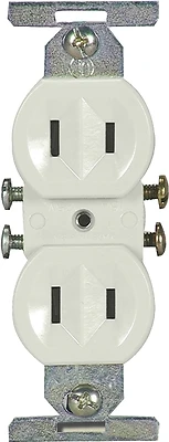 Eaton 736W-BOX Duplex Receptacle, 15A, 125V, White