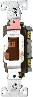 Cs120b 20 Amp Commercial Grade Single Pole Toggle Switch, Brown
