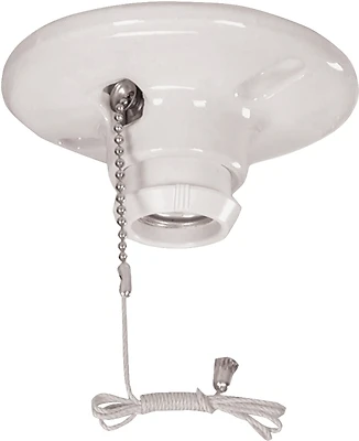 Eaton 659-SP Porcelain Ceiling Lampholder, 250V 660W, Pull Chain