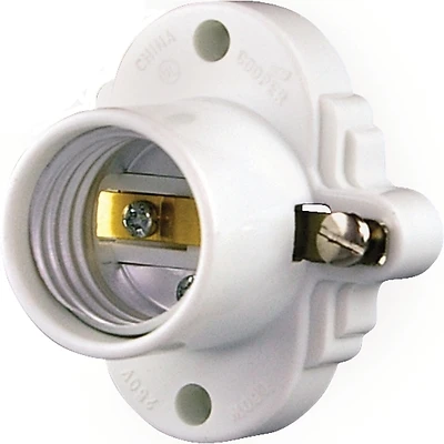 Cooper Wiring Keyless Cleat Lampholder, 660W, 250V, White