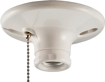 Eaton S759W-CD-SP Ceiling Lamp Holder, Pull Chain, White, 660W