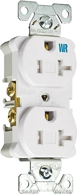 Eaton Wiring Devices TWRBR20W-BXSP Duplex Receptacle, 20A, 125V, Tamper and Weather Resistant