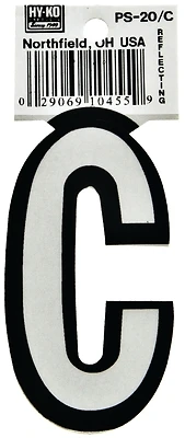 Hy-ko Ps-20/c Reflective Vinyl House Letter C, 3.25 In, Pack Of 10, Weatherproof