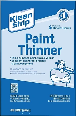 Klean Strip QKPT94003CA Mineral Spirits Paint Thinner, 1 Qt Can