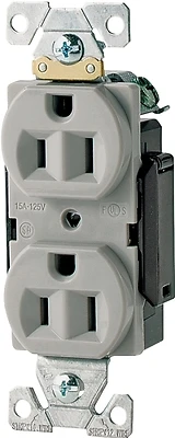 Ah5252w White Duplex Receptacle, 125 Volt, 15 Amp, 2-pole, 3-wire