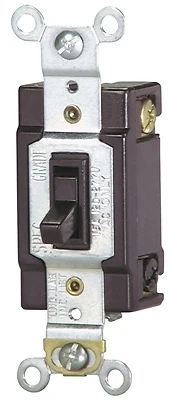 Eaton WD1242-7B-BOX Toggle Switch, 4-Way, 15 Amp, Brown