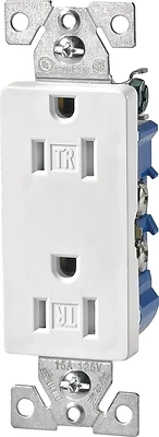 Cooper Wiring TR1107W Tamper Resistant Duplex Receptacle, 15A, White