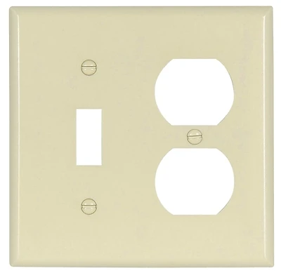 2138la-box 2-gang Wall Plate Combo, Thermoset, Light Almond, 10 Pk