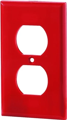 Eaton 5132RD-BOX Duplex Receptacle Wallplate, Nylon, Red, 1-Gang