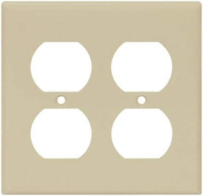 Eaton 2150V-BOX 2-Gang Ivory Duplex Receptacle Wall Plate, Pack of 10