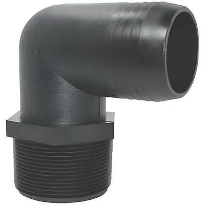 Inc El 1238 P Polypropylene Threaded Elbow, 0.50 In. Mpt X 0.37 In. Barb, Pack Of 5