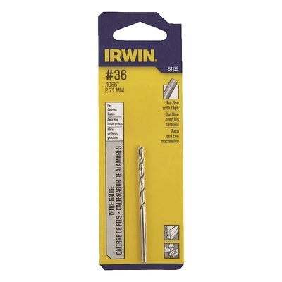 #36 X 2-1/2 In. L High Speed Steel Jobber Length Wire Gauge Bit 1 Pk