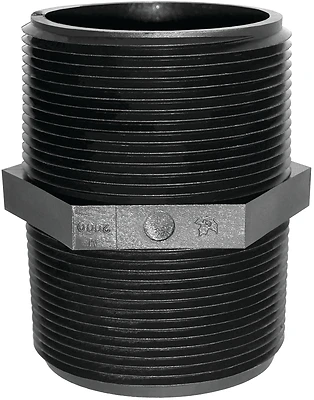 M 1120 P Pipe Nipple, 1-1/2 In, Mnpt, Polypropylene Black