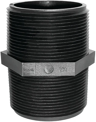M 1400 P Polypropylene Pipe Nipple, 1/4 In, Mnpt, Black, Pack Of 5