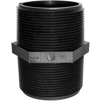 M 2000 P 2 In. Mpt Polypropylene Nipple, Durable & Chemical Resistant, 1 Pk