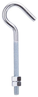 Lr325 Bolt Hook With Nut, Steel, 5 In, Zinc, Case Of 10